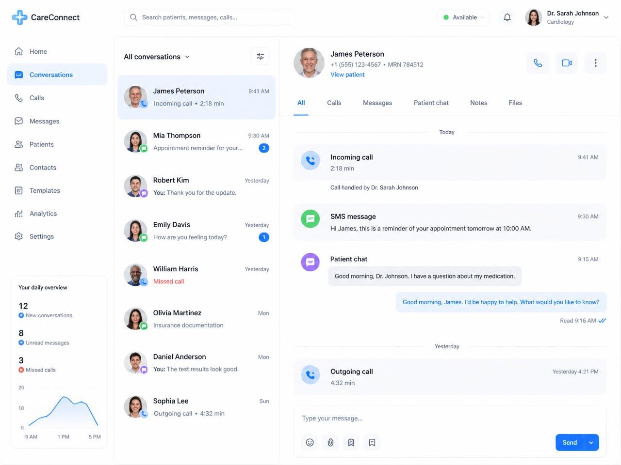 Nexal Communication Hub interface