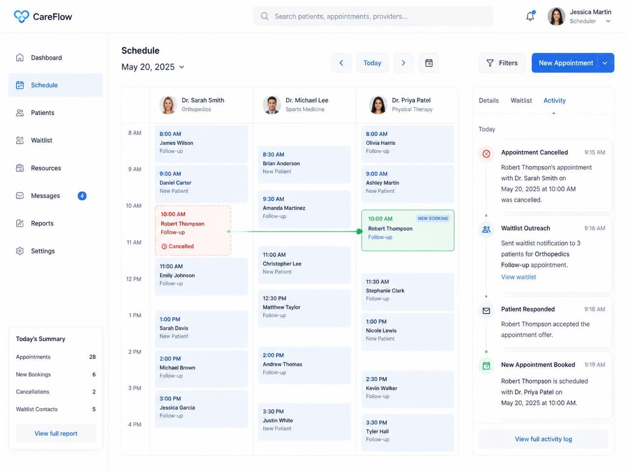 Nexal Scheduler interface